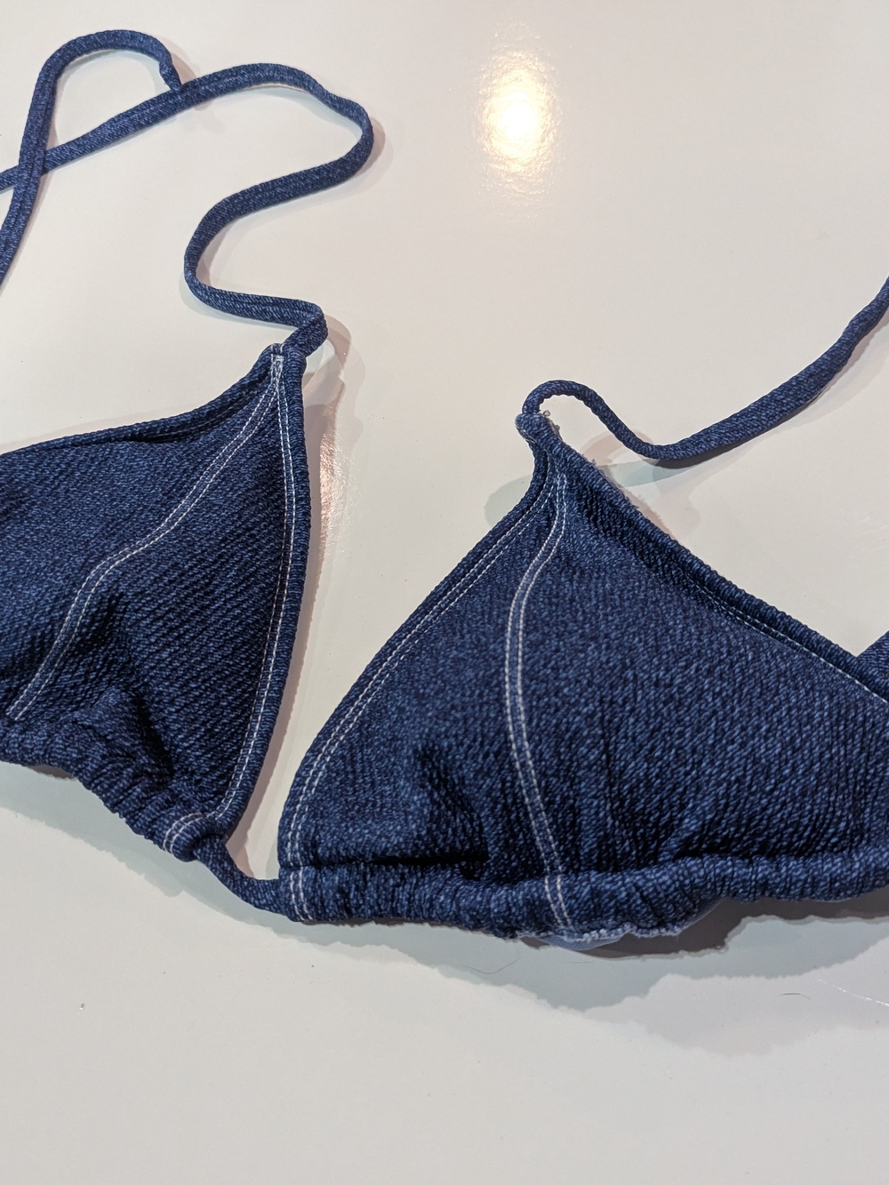 wild fable Dark Blue Triangle Bikini Top